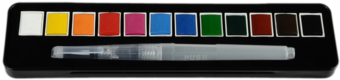 Watercolor Paint Set,solid Watercolour Paint Set - Acuarela Start Caja Metal 12 1/2 Godet + Pincel Rellenable (350x350), Png Download
