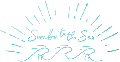 Samba To The Sea Wave Sun Watercolor Logo - Calligraphy (600x270), Png Download