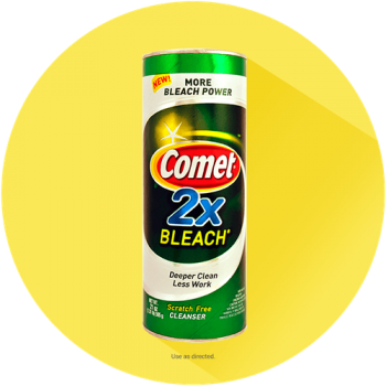 Comet® 2x Bleach Powder - Comet Powder Bathroom Cleaner (350x350), Png Download