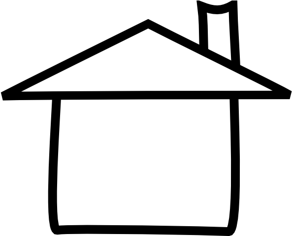 White House Clipart House Number - House Outline Clipart Free (600x480), Png Download