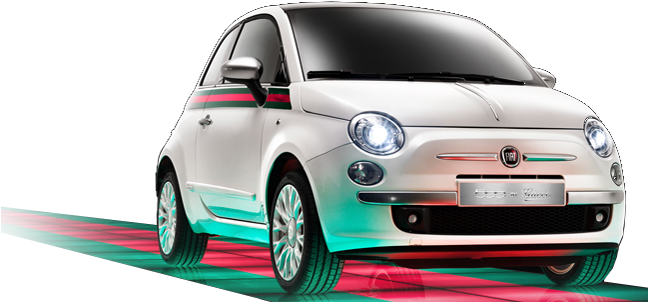 Hit The Road In True Italian Style - Fiat 500 Gucci Png (650x400), Png Download