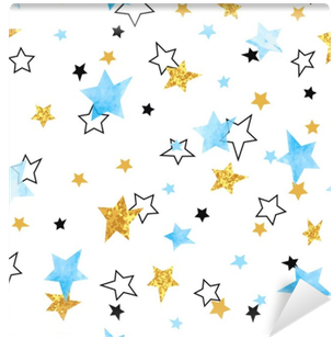 Seamless Stars Pattern - Watercolor Painting (400x400), Png Download