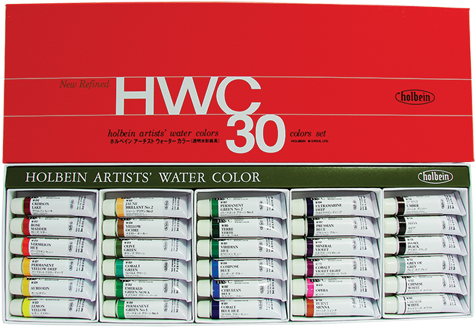W407 - Holbein Watercolor 24 Set (550x400), Png Download