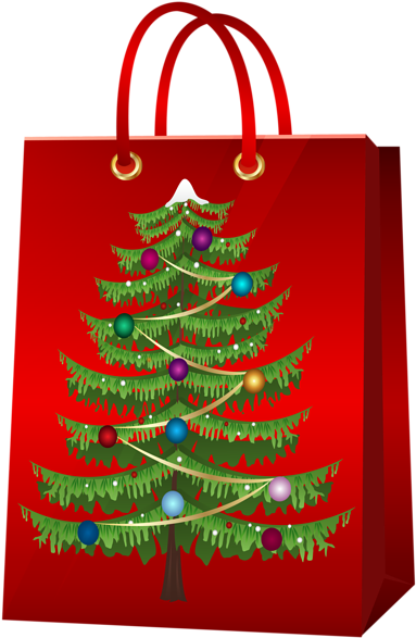 Christmas Clipart Bag Pencil And In Color Christmas - Clip Art (390x600), Png Download