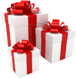 3 Christmas Gifts Png (347x346), Png Download