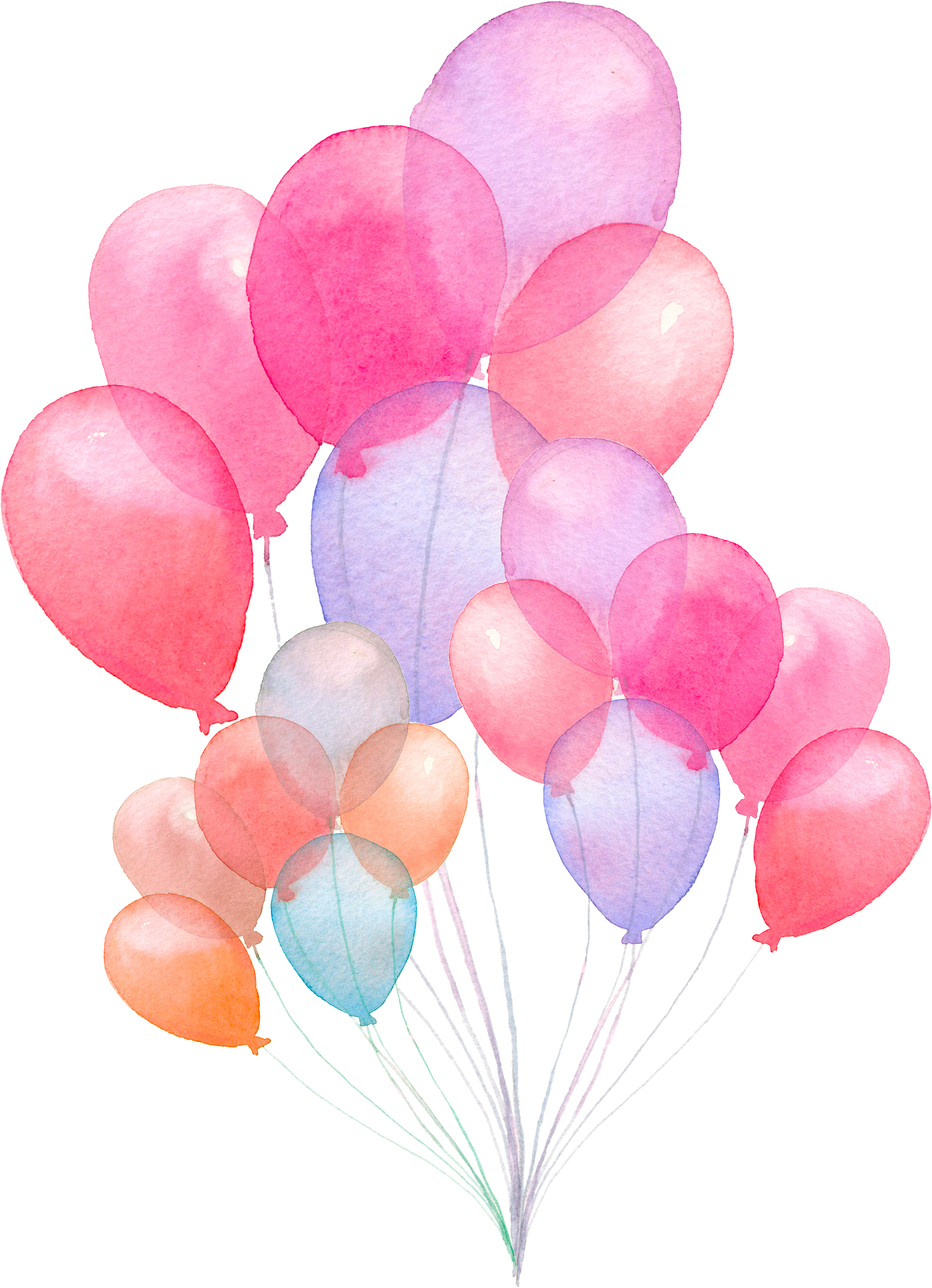 Ftestickers Watercolor Balloons Colorful - Baby Shower Guest Book: Storybook (1024x1024), Png Download