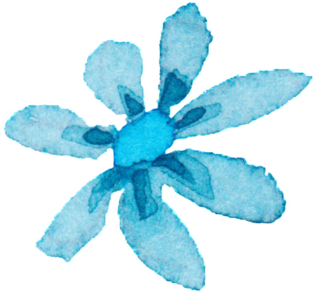 Light Blue Watercolor Hand Painted Flowers Decorative - Watercolor Painting (1024x955), Png Download