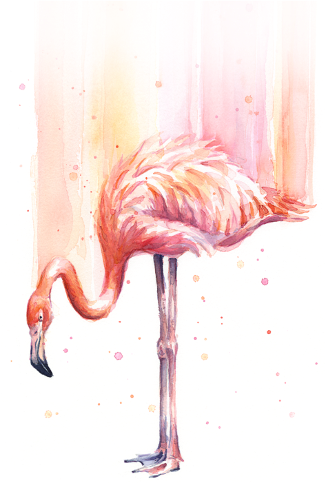 Click And Drag To Re-position The Image, If Desired - Art Flamingo (481x700), Png Download