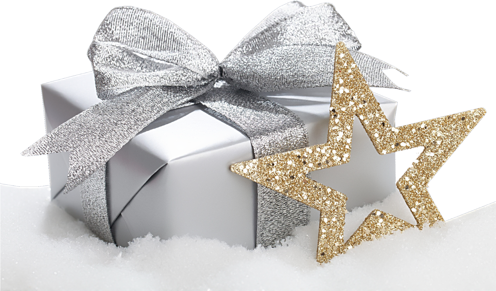 Christmas Present And Star - Happy New Year 2075 (1600x1000), Png Download