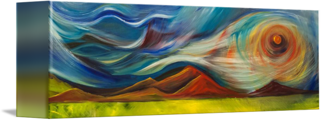 Red-moon - Painting (650x241), Png Download