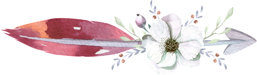 Flower Arrow Feather Watercolor Hand Painted Transparent - Watercolor Arrow Png (1024x302), Png Download
