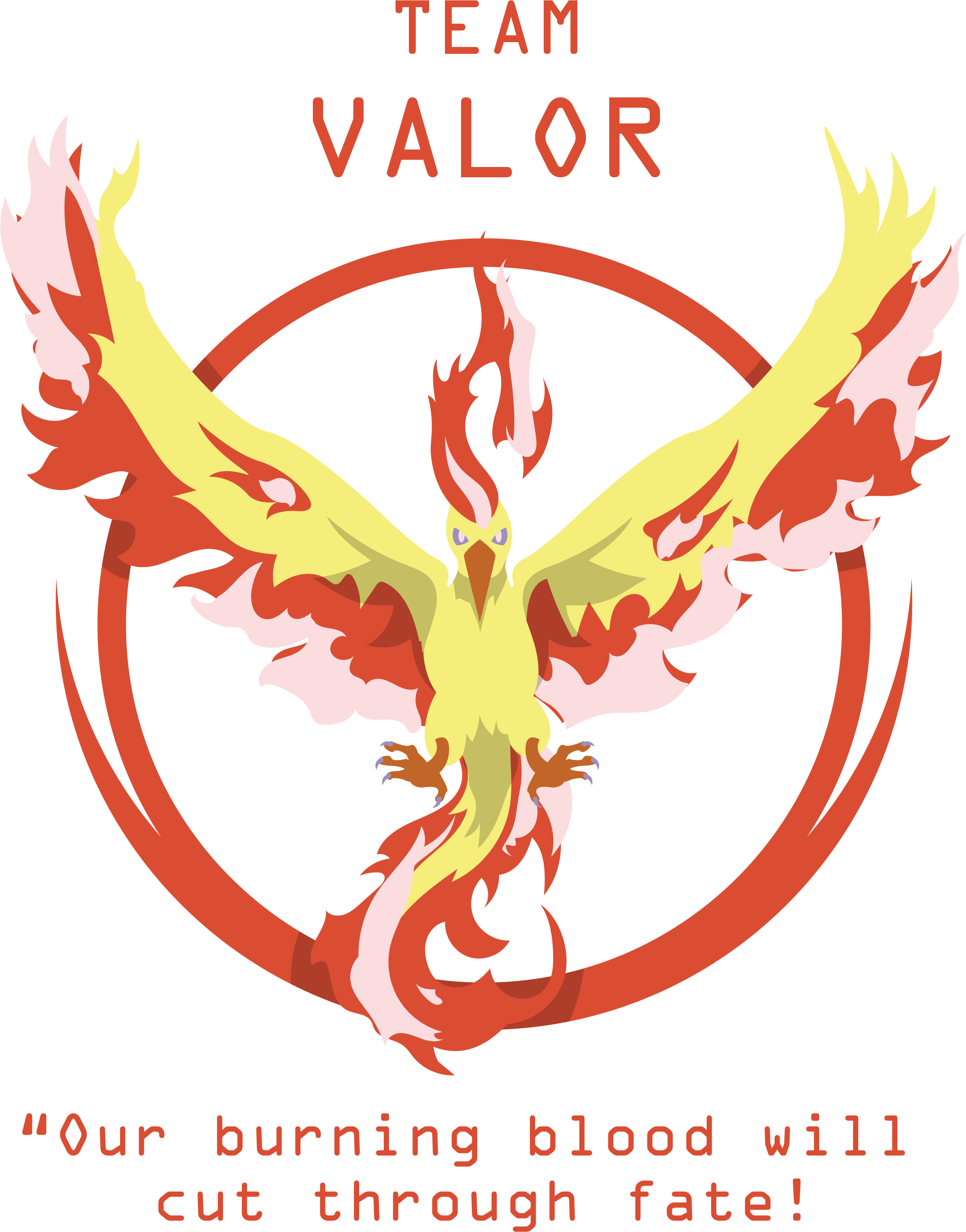 Team Valor - Moltres - More - Pokemon Go Valor Quote (3007x3776), Png Download