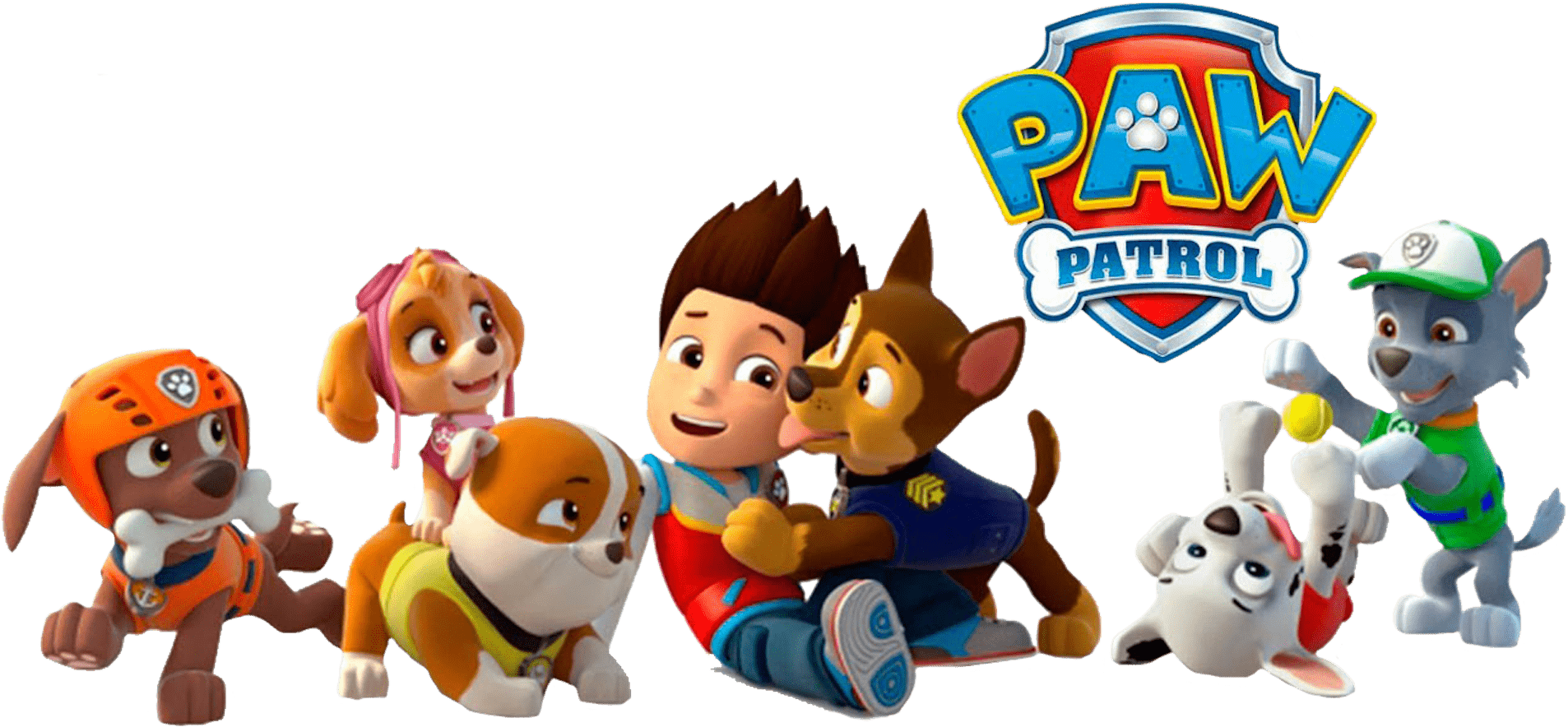 Ryder With Chase Paw Patrol Clipart Png Clipart Black - Paw Patrol Png Hd (2000x955), Png Download
