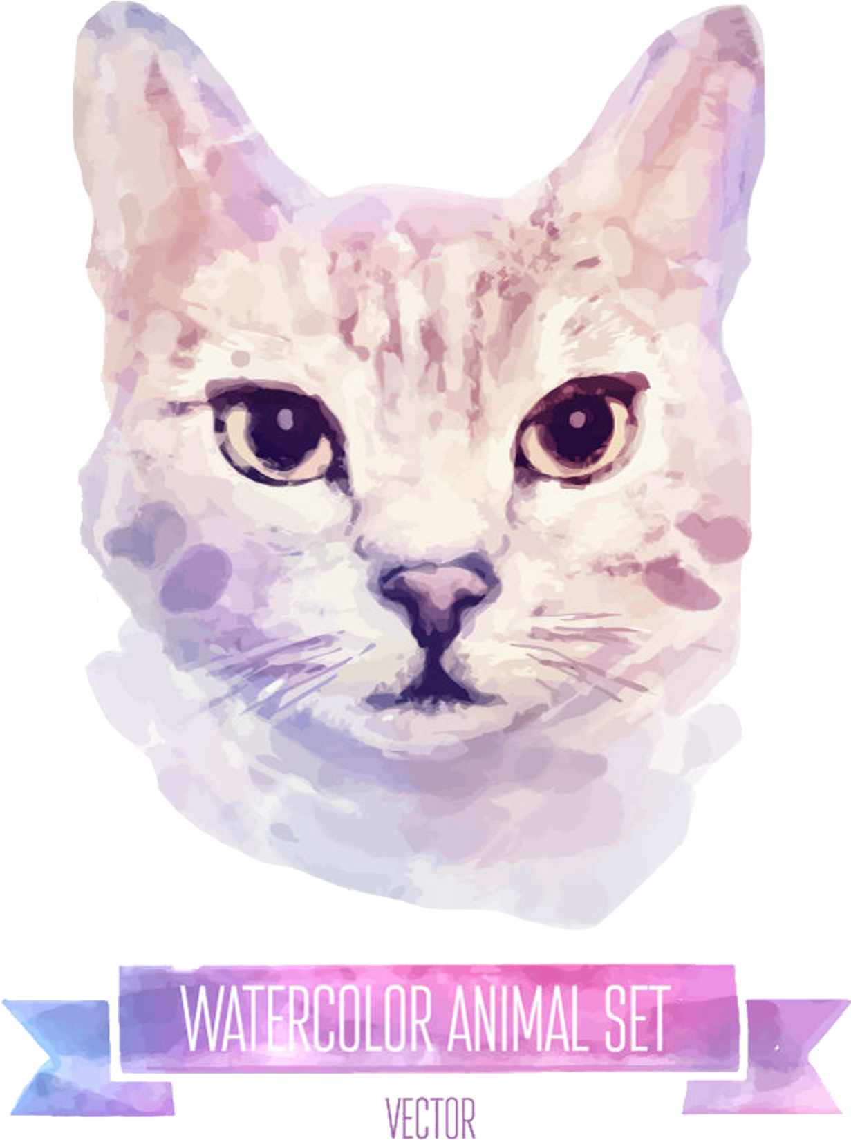 Cat Kitten Watercolor Painting Illustration (2362x2362), Png Download
