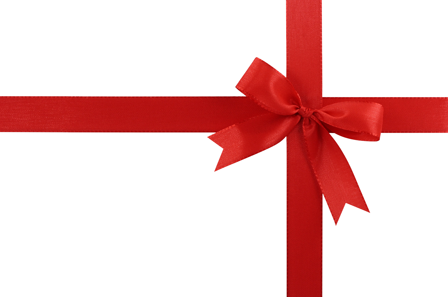 Red Gift Ribbon Png Image - Red Bow (1542x1021), Png Download