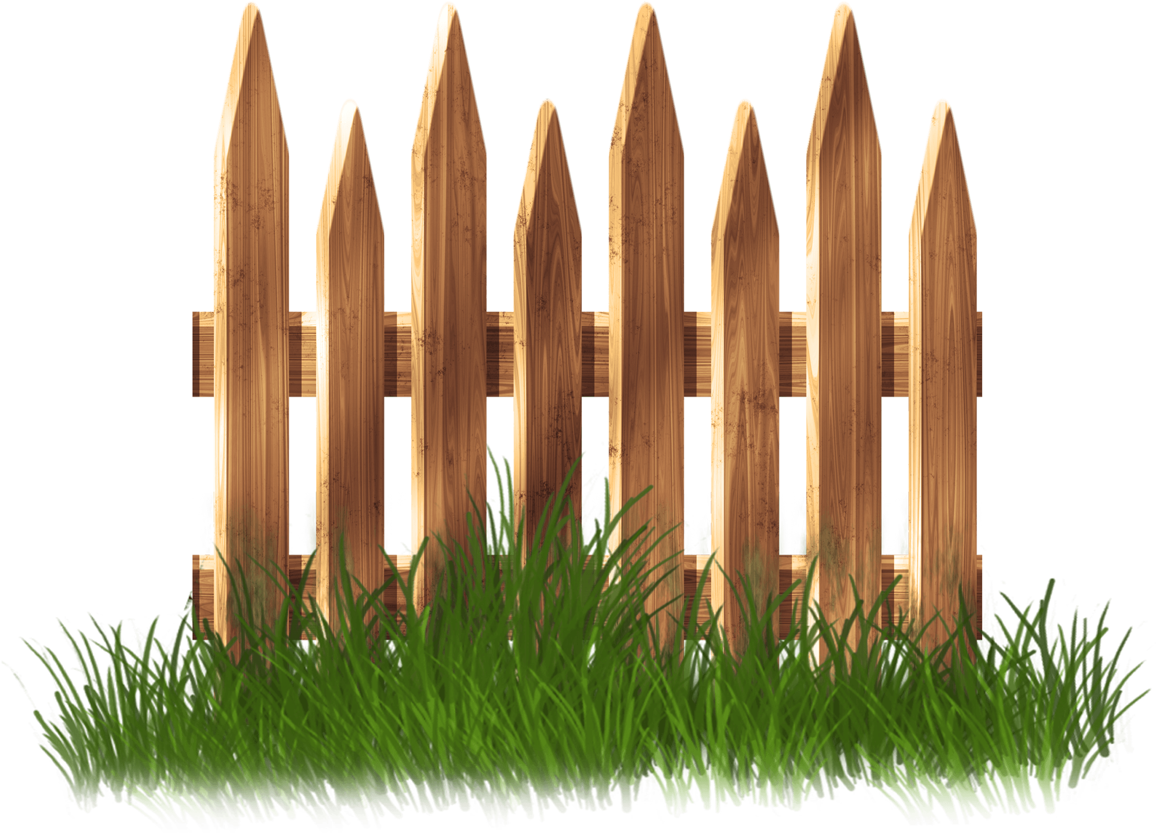Wooden Garden Fence With Grass Png Clipart - Garden Fence Clipart Png (1024x732), Png Download