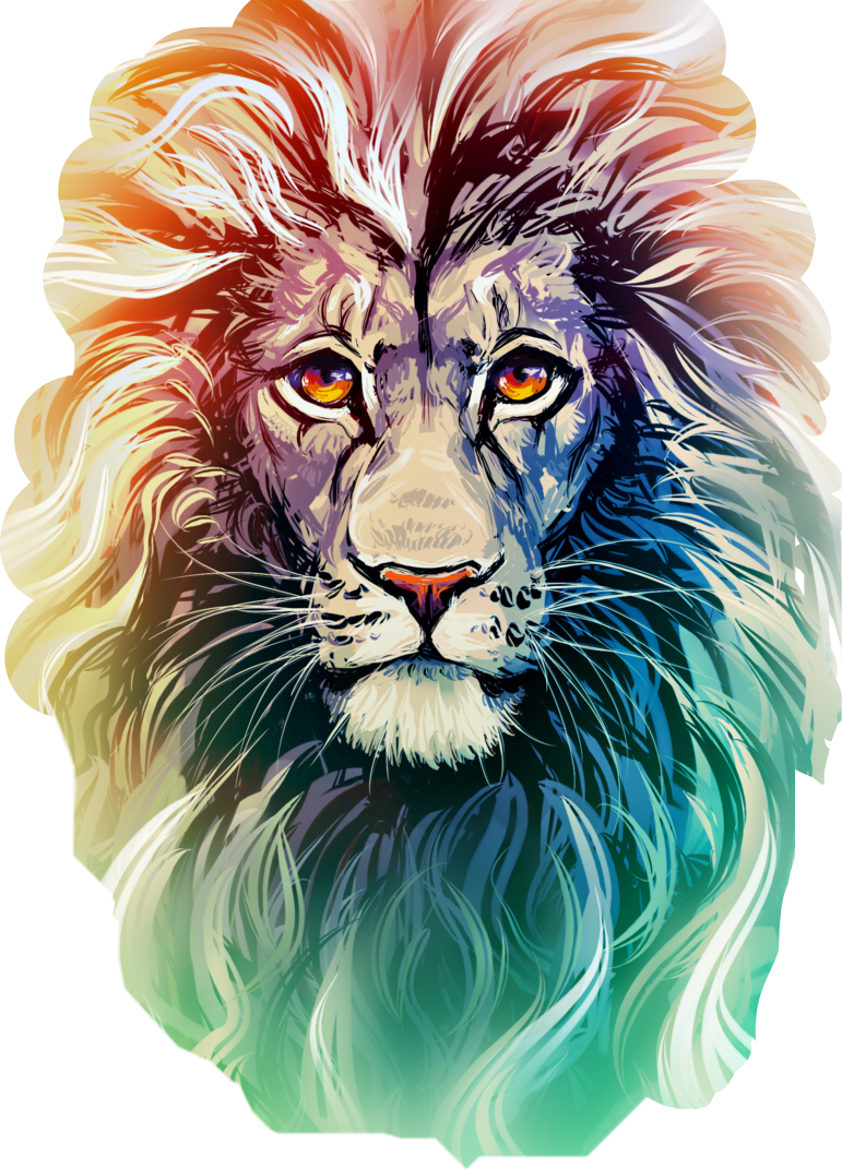 Report Abuse - Colored Lion Drawings (771x1072), Png Download