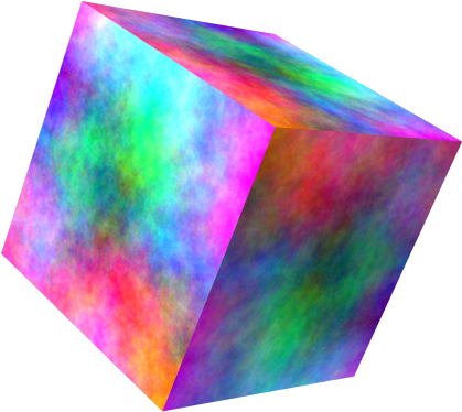 Cool Psychedelic Idk Colorful 3d Png Box Transparent - 3d Cube Transparent Png (500x500), Png Download