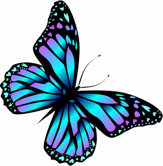 Blue Butterfly Png High-quality Image - Butterfly Png (650x663), Png Download