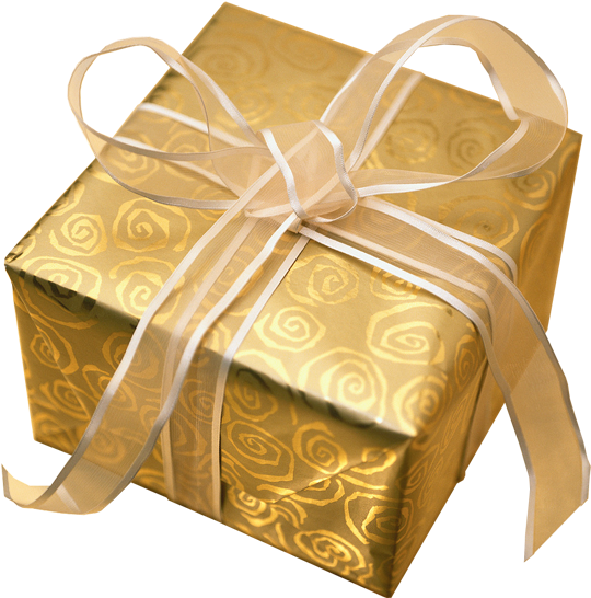 Christmas Presents Transparent Background - Gold Wrapped Christmas Presents (600x600), Png Download