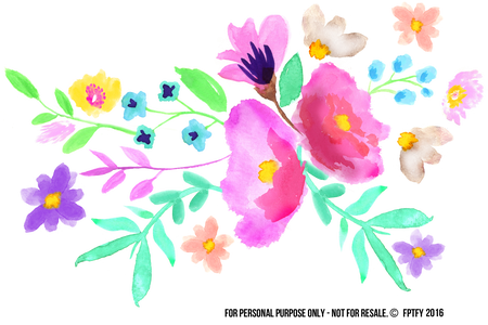 Clipart Freeuse Stock Transpa Watercolors Spring Watercolor - Spring Watercolor Flowers Png (450x300), Png Download