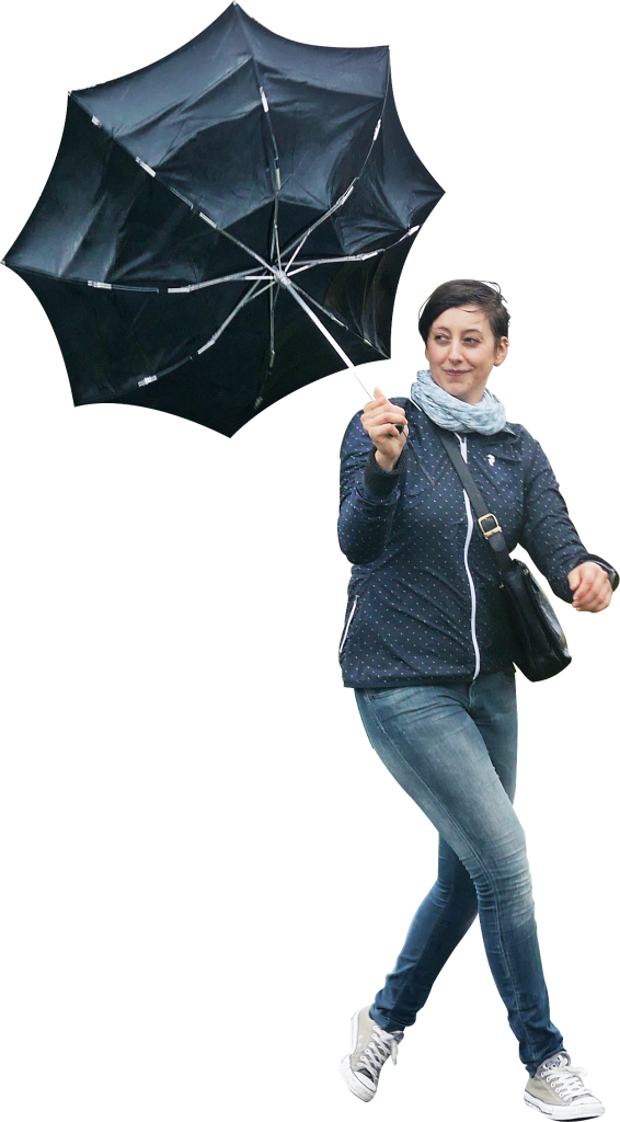 Walking In The Rain Png Image - Person With Umbrella Png (566x1024), Png Download
