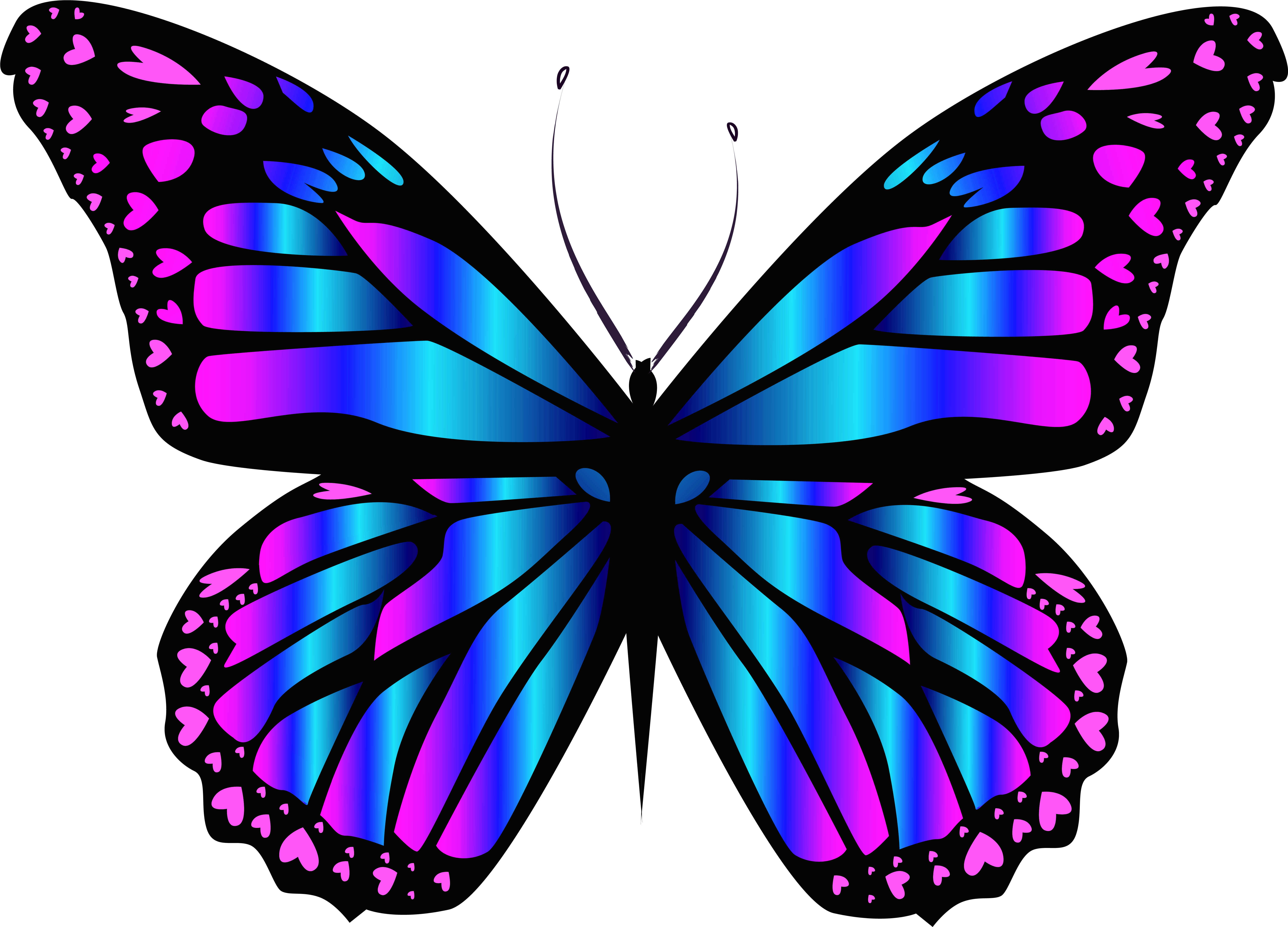 Blue And Purple Butterfly Png Clipar Image - Blue Butterfly (6347x4697), Png Download