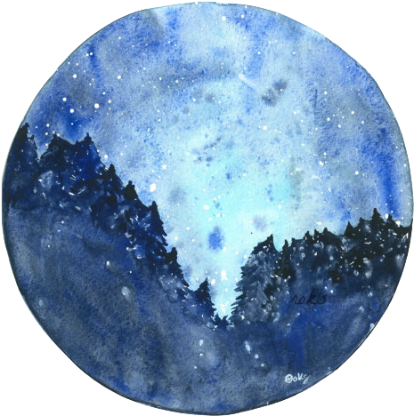 The Silence Between The Notes - Watercolor Painting In Circle (570x809), Png Download