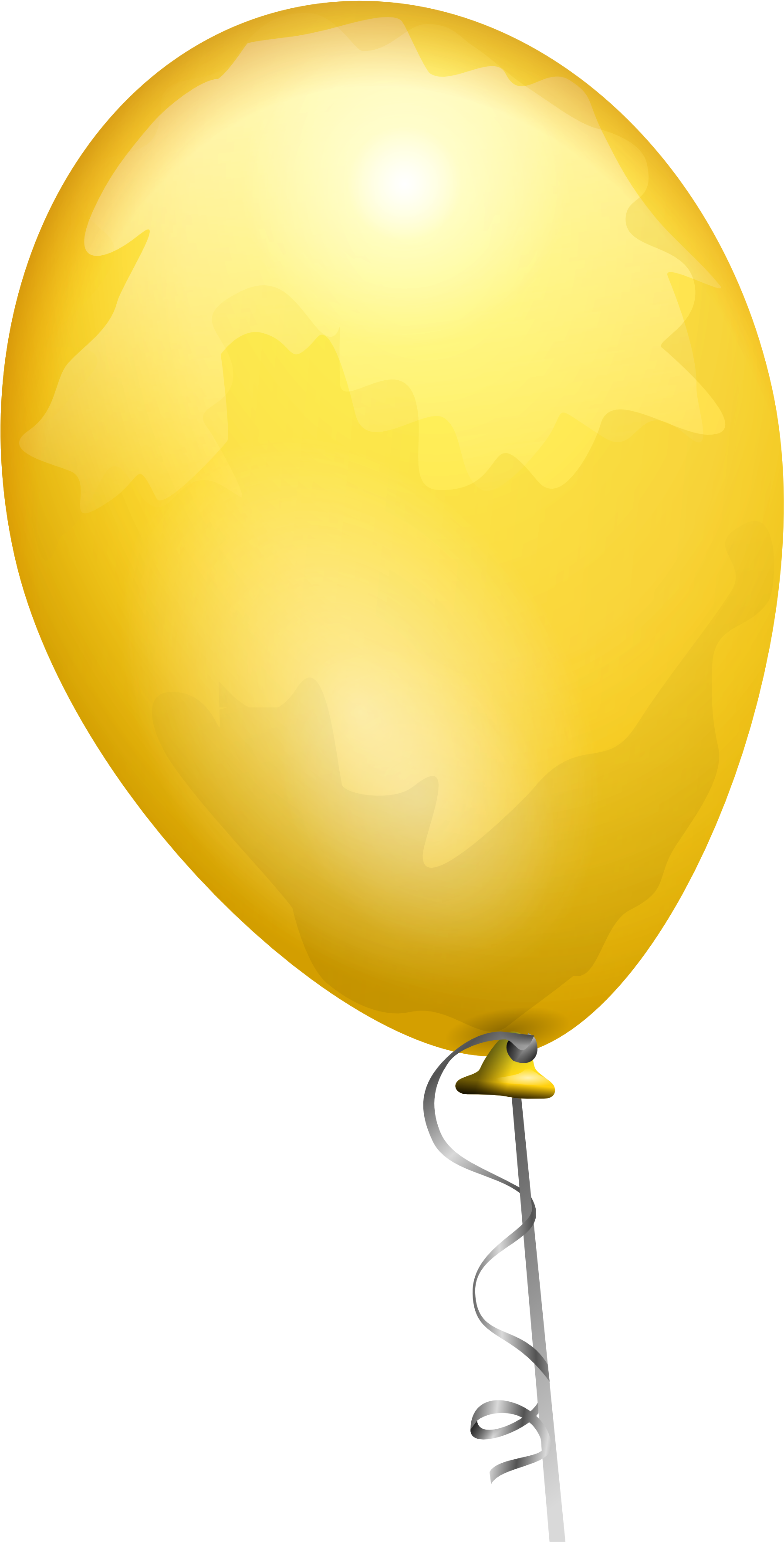 Yellow Balloon Png Image - Balloon Clip Art (1969x3610), Png Download