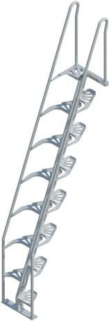 Alternating Tread Stairs, Aluminum, 68°, Revit Png - Alternating Tread Aluminium Stair (271x471), Png Download