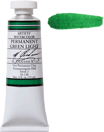 Watercolor Permanent Green Ligh130 - M Graham Cobalt Teal (405x500), Png Download