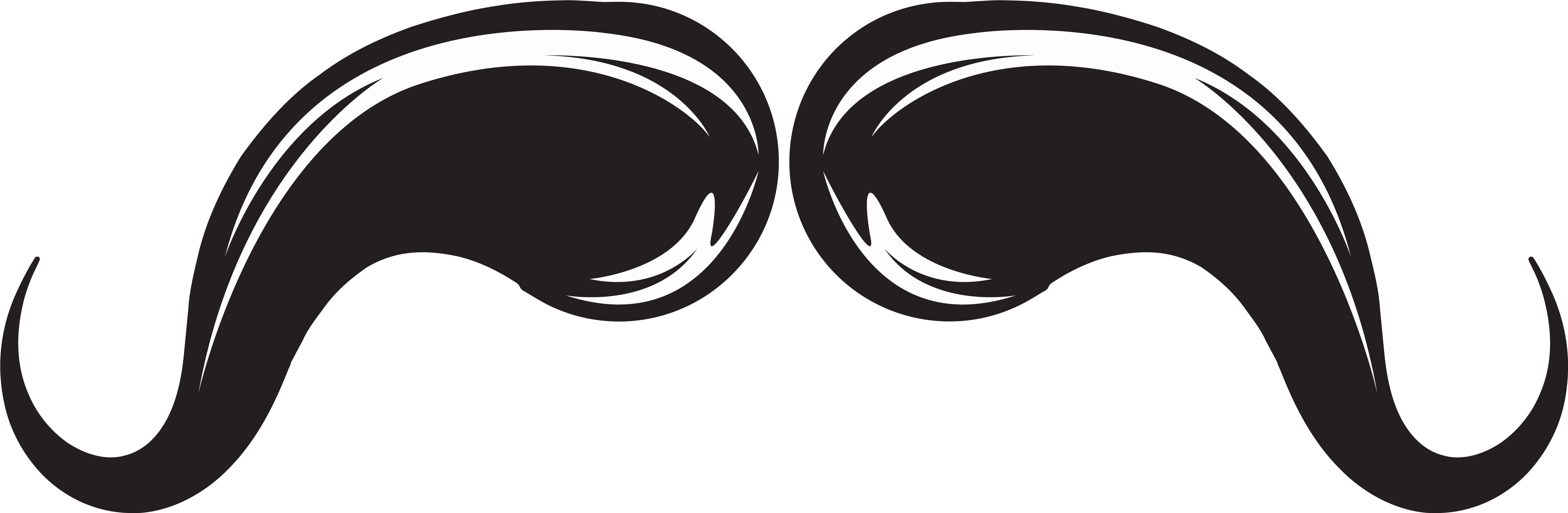 Mustache Clip Art (5925x2034), Png Download