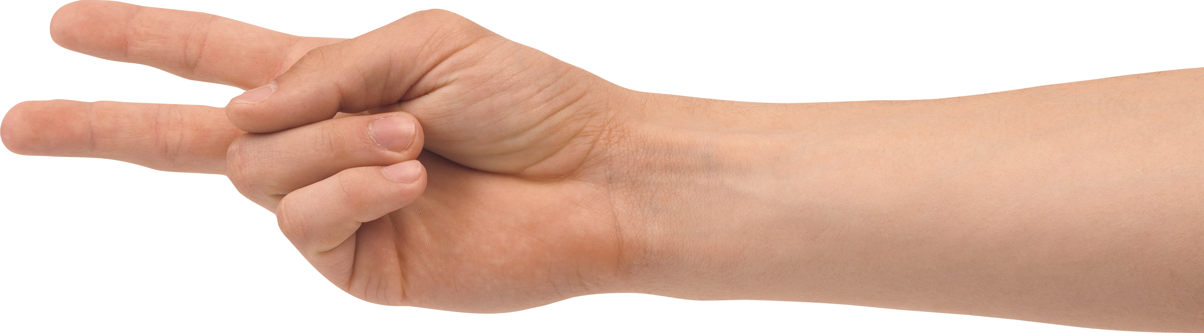 Two Finger Hand Png Image - Hand Finger Png (2458x681), Png Download