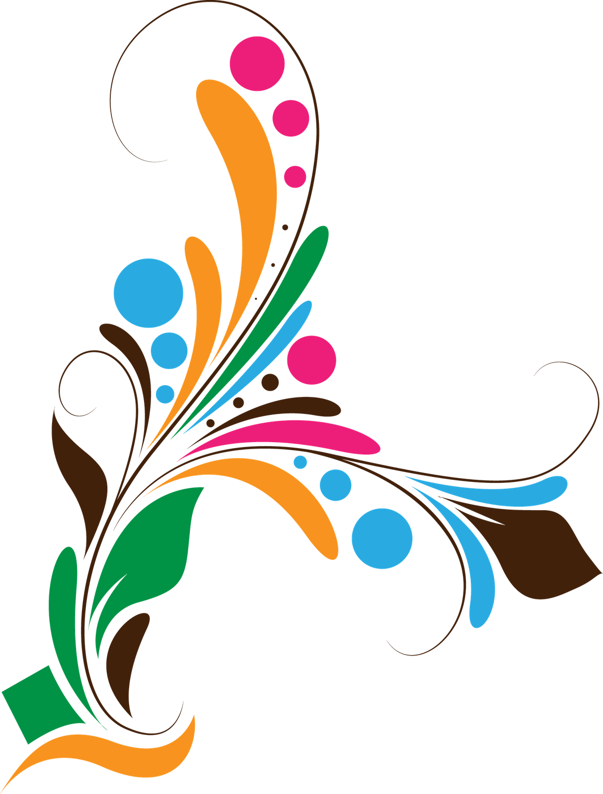 Flower Design Png Png Library Library - Colorful Floral Design Png (1214x1600), Png Download