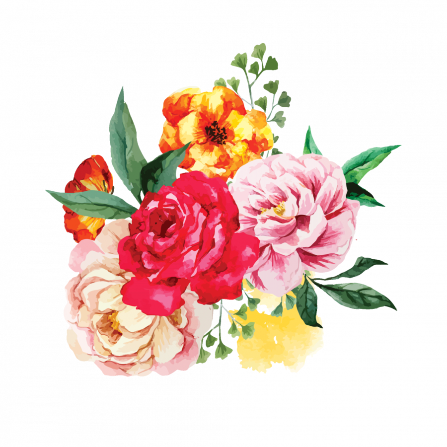Цветы Акварель Пнг Clipart Garden Roses Creative Watercolor - Dotted Journal Writing Ideas A, Floral Inspiration (900x900), Png Download