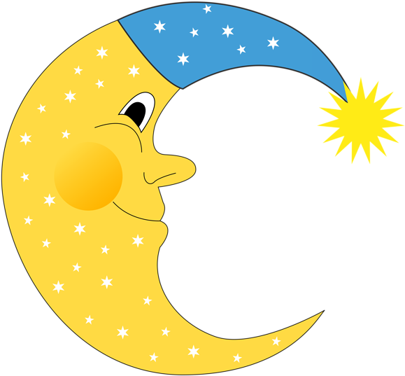 Transparent Cute Moon Png Clipart - Moon Clipart (600x556), Png Download