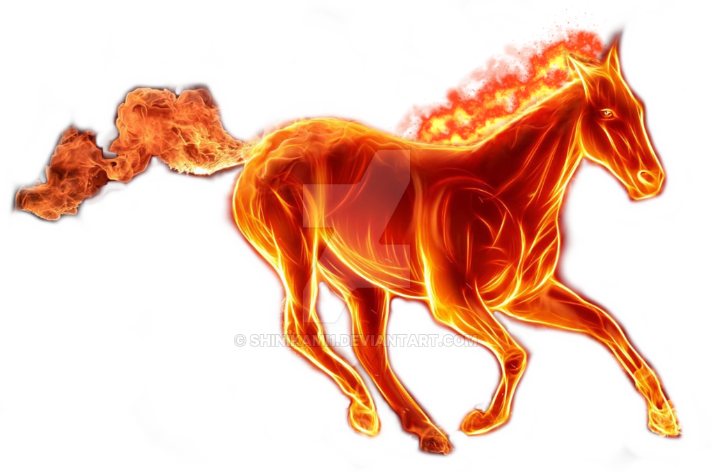 Firehorse Png By Shinikami On Deviantart - Fire Horse Png (1024x678), Png Download