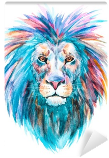 Watercolor Vector Lion Self-adhesive Wall Mural • Pixers® - Watercolor Lion (400x400), Png Download