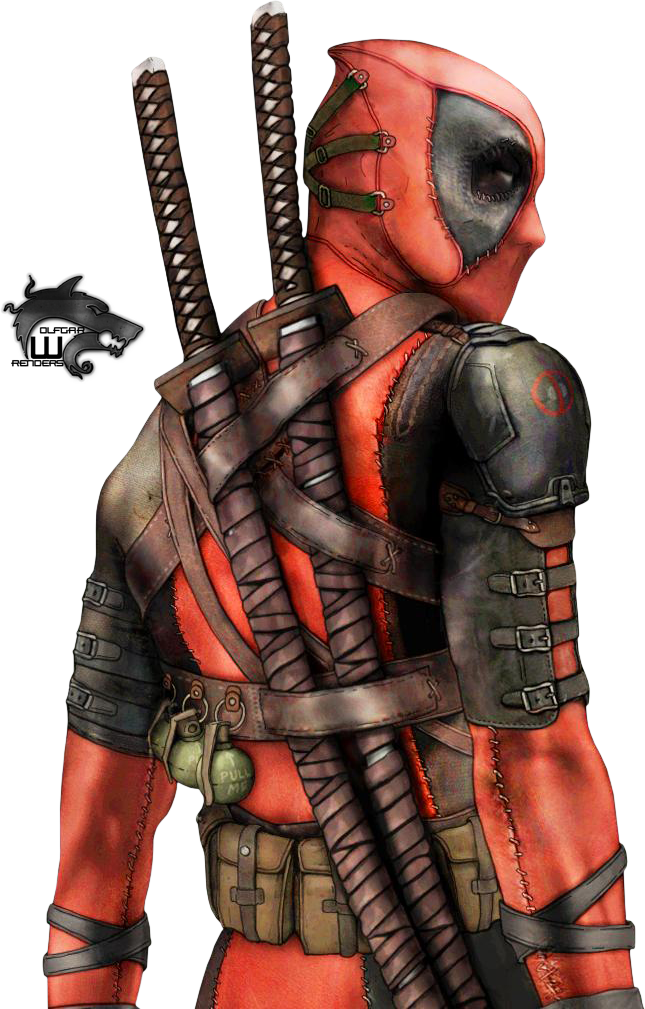 Deadpool Render By ~keithchildress On Deviantart - Marvel Art Wallpaper Deadpool (645x1009), Png Download