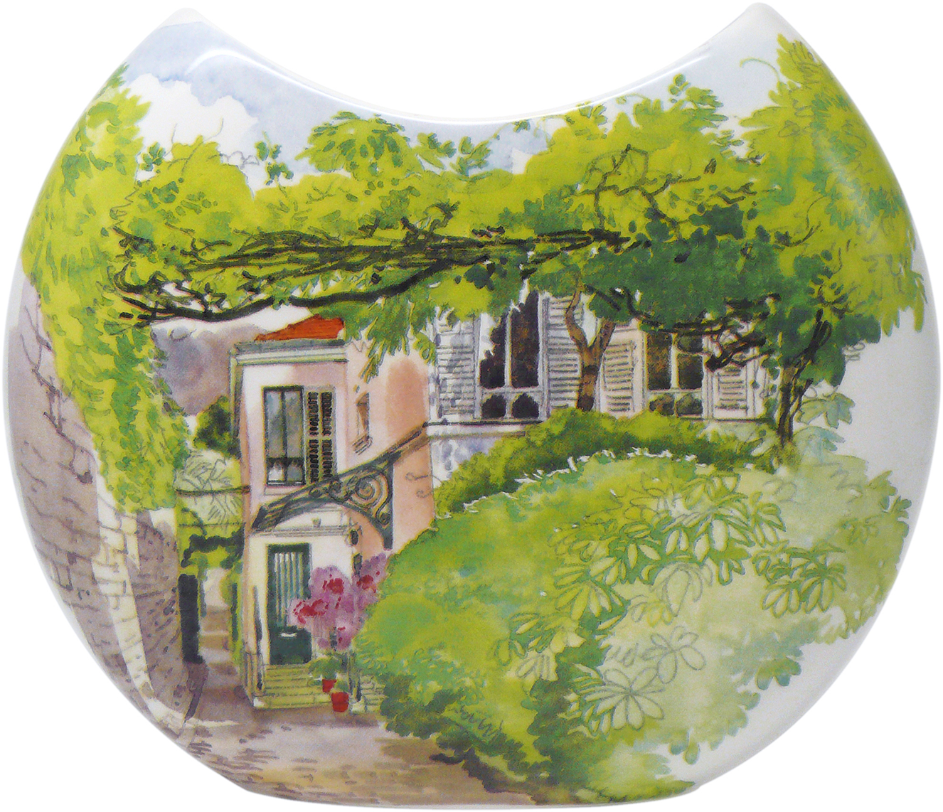 1 Vase Half Moon - Gien De Paris À Giverny Vase, Half-moon Shaped (1326x1142), Png Download