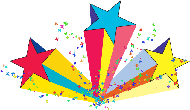 80s Shooting Stars - Colorful Shooting Stars Png (700x399), Png Download