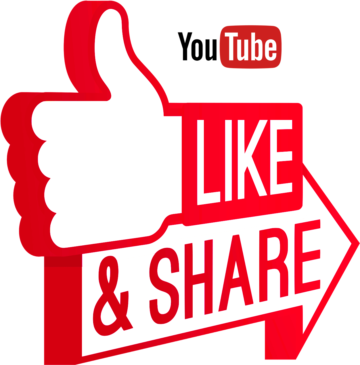 Download Like And Share On Youtube - Youtube PNG Image with No Background -  