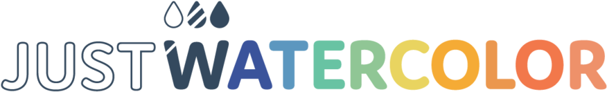 Just Watercolor Logo Rectangle Tight Color - Electric Blue (1000x241), Png Download