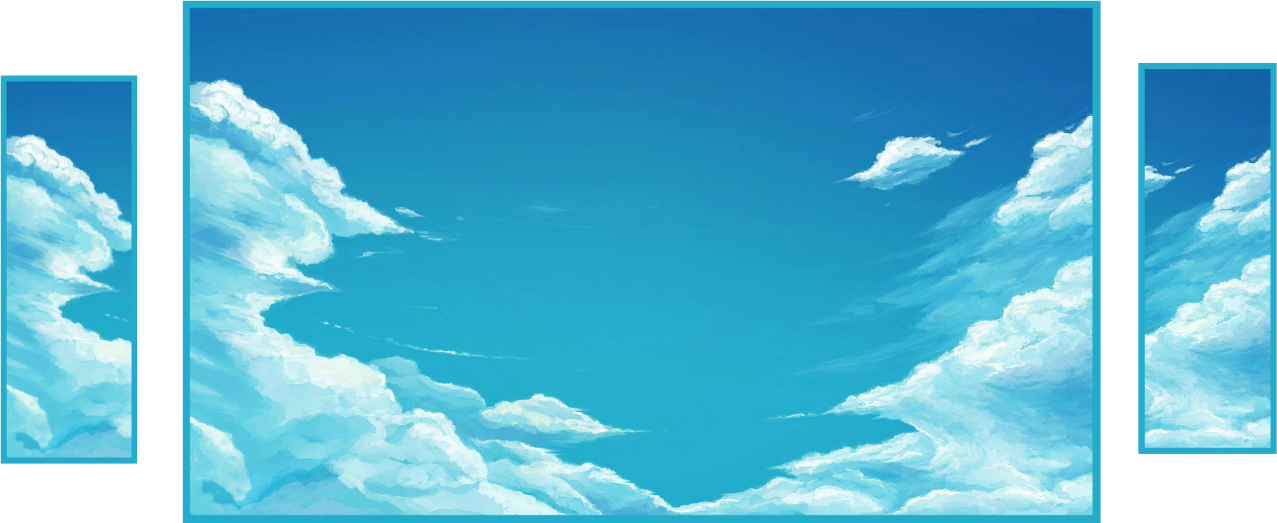 319089 Drawing Sky Clouds - 1080p Sky High Resolution (1863x779), Png Download