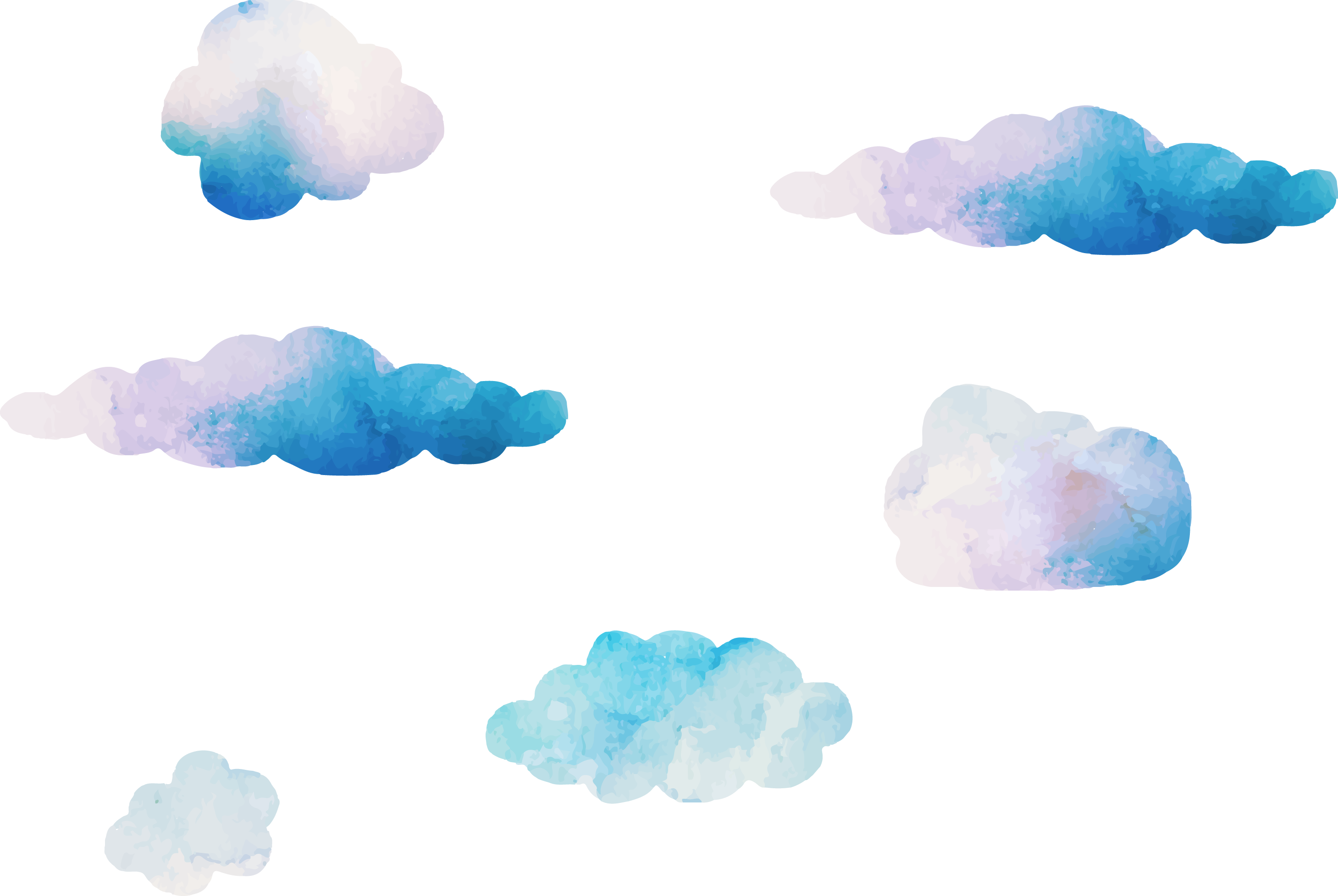 Blue Sky Cloud Computer Wallpaper - 水彩 雲朵 (2918x1954), Png Download