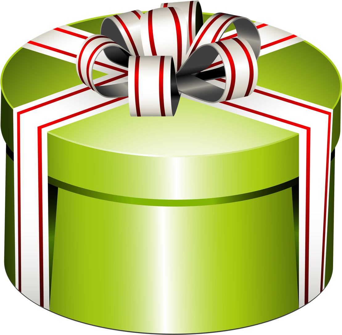 Round Present Box With Bow Png Clipart - Vector Gift (1200x1136), Png Download