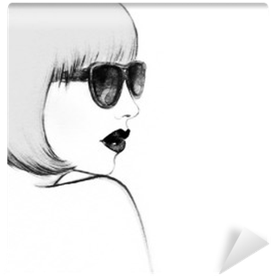 Woman With Glasses - Watercolor Painting (400x400), Png Download