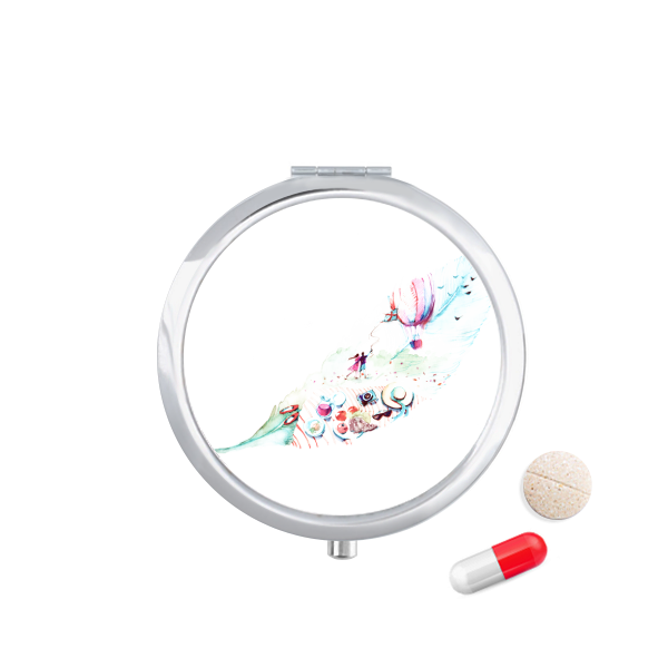 Leaf Fire Balloon Hat Camera Watercolor Painting Travel - Fit & Fresh Pocket Pill Case Euro-280 (600x600), Png Download