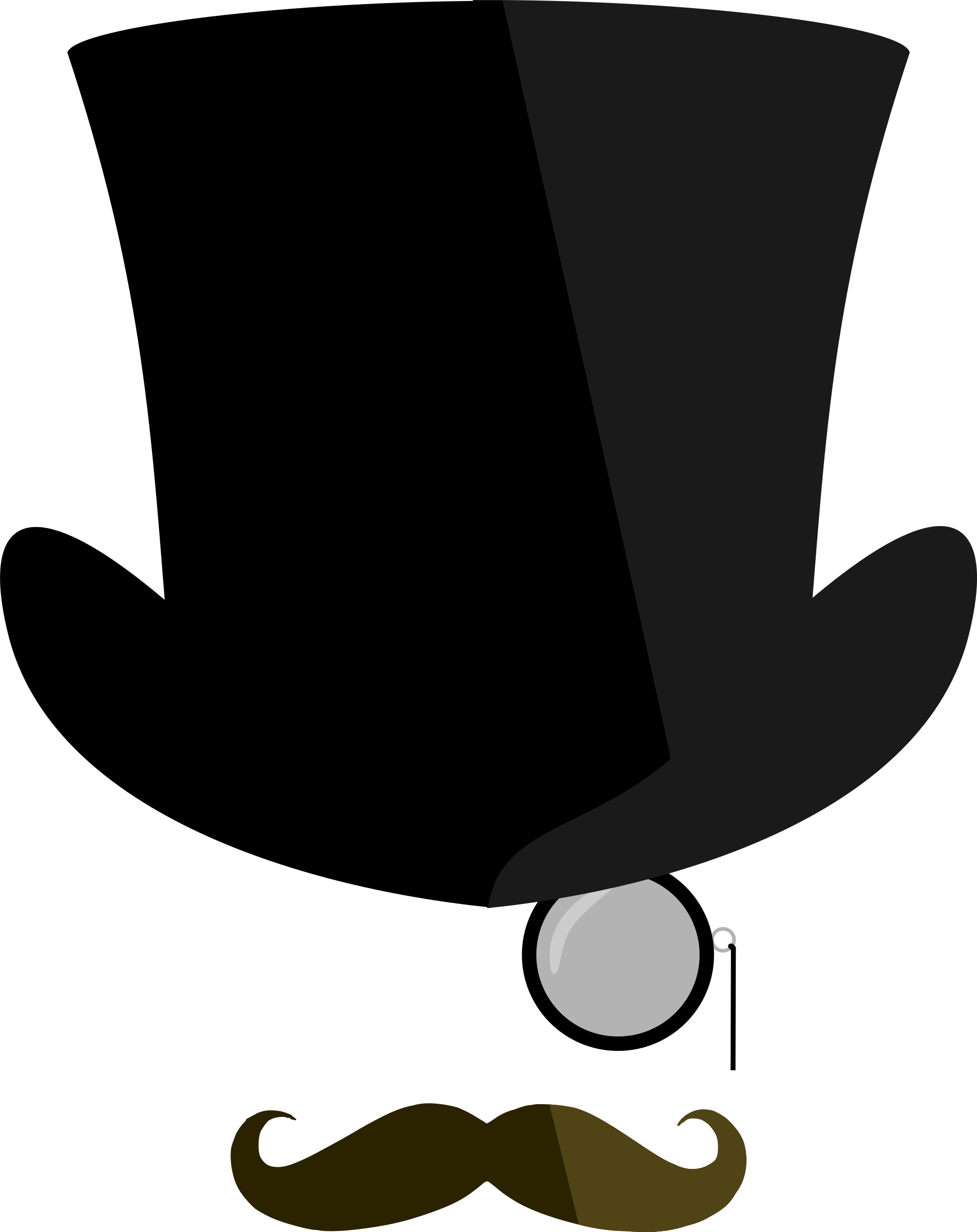 Monocle Download Transparent Png Image - Monocle Mustache Top Hat (812x1024), Png Download