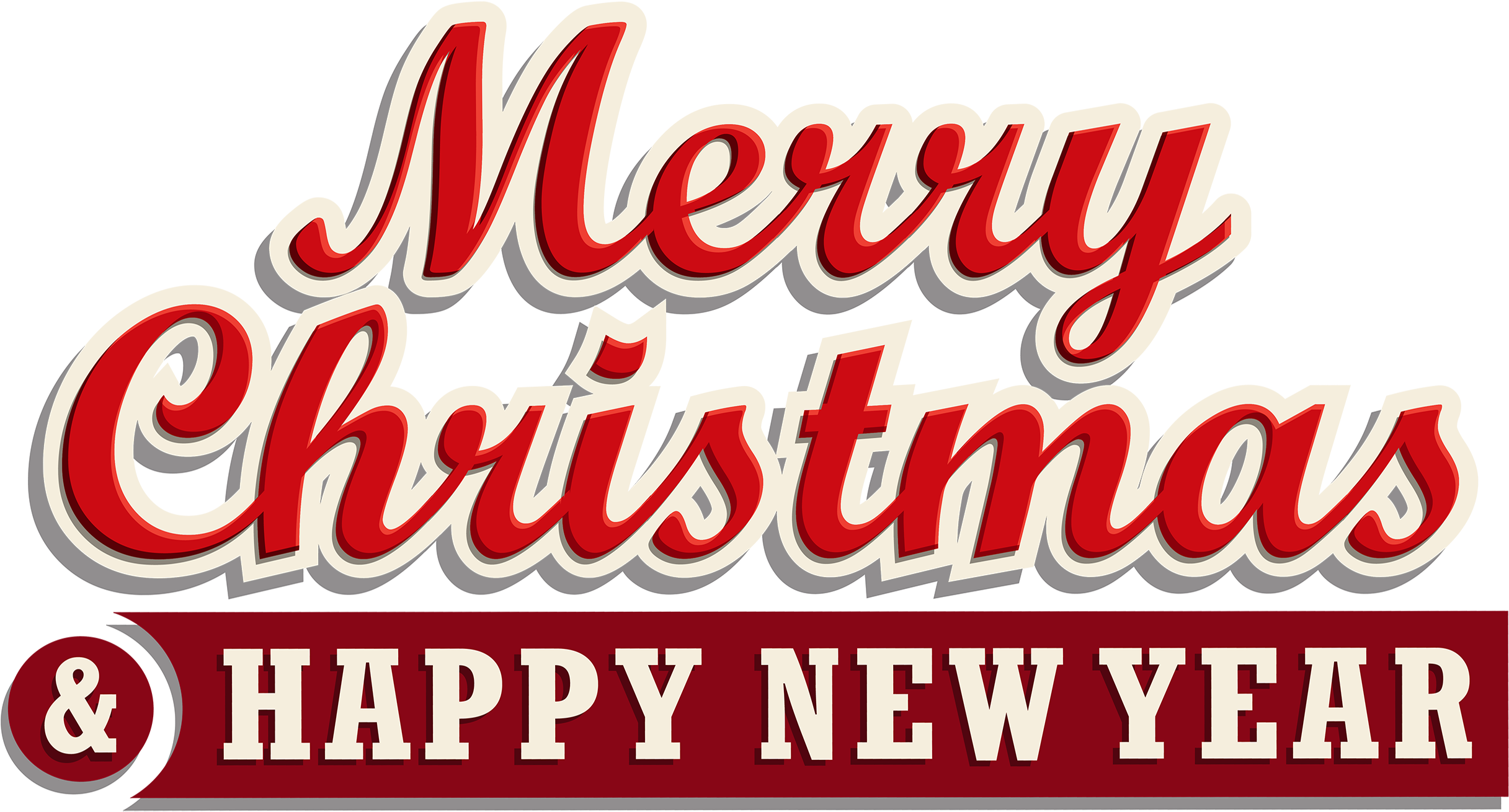 Merry Christmas And Happy New Year Png Clipart - Frohe Weihnacht-und Guten Rutsch Ins Neue Postkarte (2500x1352), Png Download